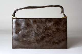Vtg 70s Embossed Leather Attache Case Purse Bag Tablet  
