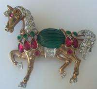 Vintage Crown TRIFARI Jewel HORSE Pin BROOCH Rare  