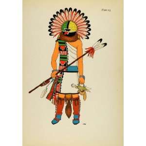   Ahul Sun Kachina Walpi Hopi   Original Lithograph
