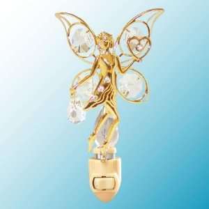  Fairy Holding Heart 24k Gold/Crystal Night Light