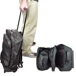 Nylon Rolling Travel Backpack (Black)  