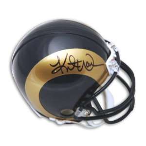  Kurt Warner Autographed St. Louis Rams Mini Helmet: Sports 
