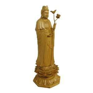  Standing Kwan Yin w/ Willow Branch On Lotus Blossom In 
