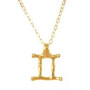    Gemini Zodiac Necklace   Roman Numeral II (Gold Vermeil): Jewelry