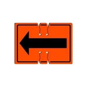 Traffic Cone Top Warning Sign in Orange   Left Arrow Graphic