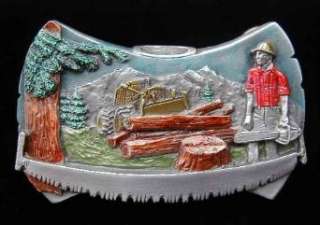  Logger Axe Head Colored Belt buckle Clothing