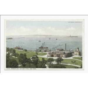  Reprint Harbor and Battery Park, New York, N. Y 1898 1931 