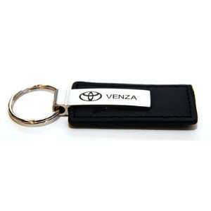 Toyota Venza Black Leather Official Licensed Keychain Key Fob Ring