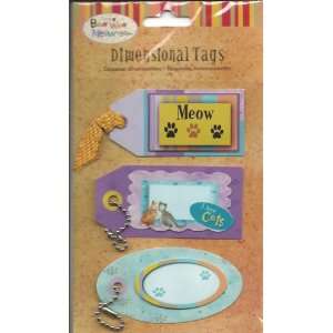  Cat Meow Dimensional Tag Stickers (MST4035): Arts, Crafts 