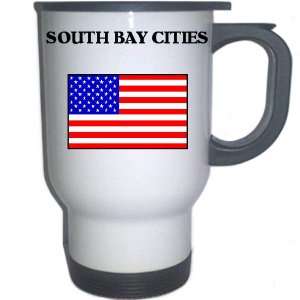 US Flag   South Bay Cities, California (CA) White Stainless Steel Mug
