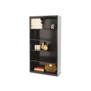  Metal Bookcase, 5 Shelves, 34 1/2w x 13 1/2d x 66h, Black 