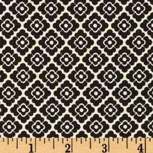  44 Wide Toni Floral Black/White Fabric By The Yard: Arts 