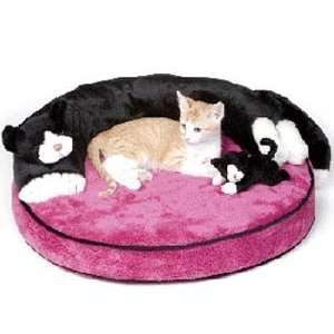 Warm Whiskers Cat Pet Bed, Pink/Black