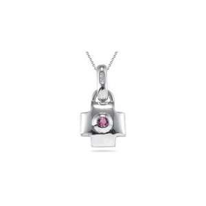  0.14 Ct Pink Tourmaline Pendant in Silver Jewelry