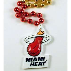  2 Miami Heat Mardi Gras Bead Necklaces