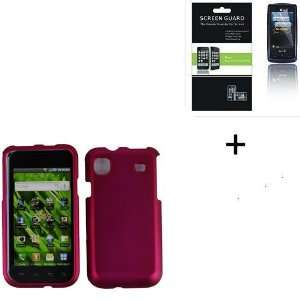 SAMSUNG VIBRANT T959 Rose red Rubberized Hard Protector Case + Screen 