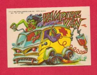 1980 TOPPS WEIRD WHEELS STICKER CARD #17 VAMPIRE VAN  