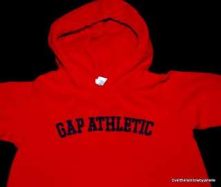 Boys 2T Baby GAP Hooded Sweats Longall Romper Outfit Red Logo Fall 
