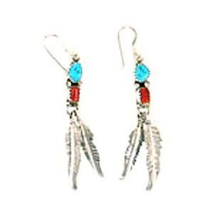 Navajo Artist Betty Begay: Beautiful Sterling silver Turquoise & Coral 