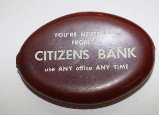 Old VTG Rubber Plastic Squeeze Coin Purse Citizens Bank MI Advertising 