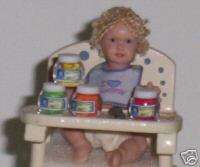 Dollhouse Miniature 4 Baby Food Jars & Bib CUTE SHIPS FREE  