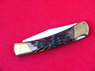 Vintage PICK BONE STAG Parker Cut. Co. Leopard 405 Lockback Knife w 