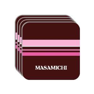 Personal Name Gift   MASAMICHI Set of 4 Mini Mousepad Coasters (pink 