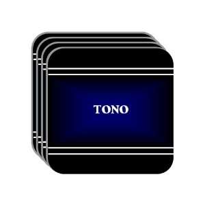Personal Name Gift   TONO Set of 4 Mini Mousepad Coasters (black 