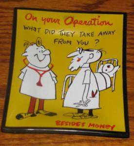 Vintage Cartoon Get Well Ashtray Coin Dresser Trinket Dish Novelty in 