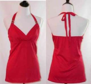 RED surplice o ring empire Halter top 1XL 2XL  