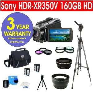  Sony HDR XR350V 160GB HD Handycam¨ Camcorder + .45x Wide 