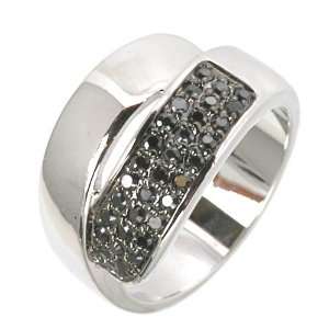  Black CZ Twisted Band Jewelry