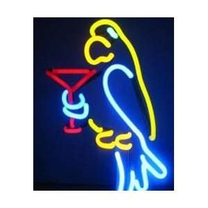  Parrot w/ Martini Neon Sign