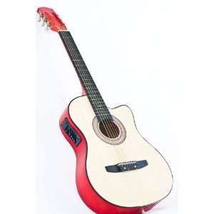  Natural Electric Acoustic Guitar Cutaway Style with 