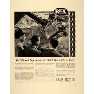   Shovel Rex Chain Belt Company   Original Print Ad