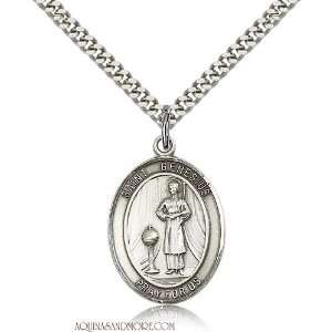  St. Genesius of Rome Large Sterling Silver Medal: Jewelry