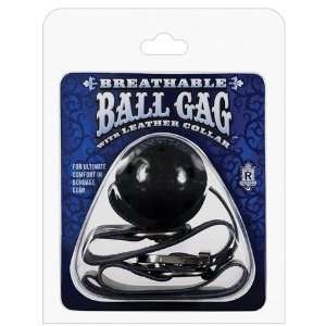  Breathable ball gag w/black collar   black Health 