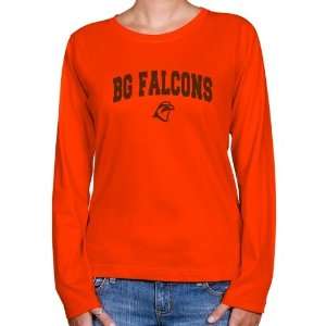 Bowling Green St. Falcons Ladies Orange Logo Arch Long Sleeve Classic 