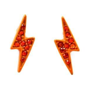  Crystal Tangerine Orange Thunder Stud Earrings Jewelry