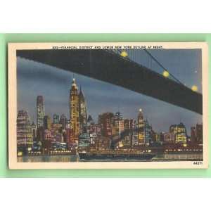 Postcard New York City Skyline Financial District 