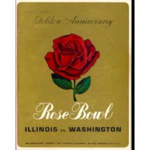  1964 Rose Bowl Program Illinois Illini vs Washington 