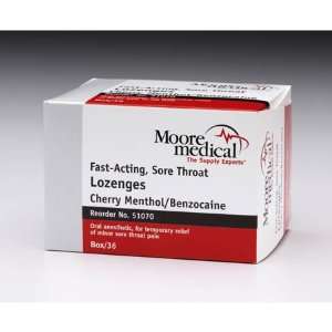  Moore Medical Sore Throat Lozenges Menthol   Box of 36 