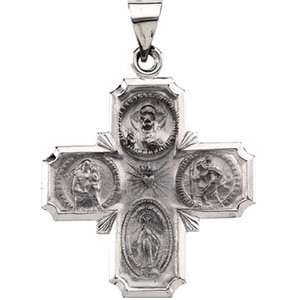 Elegant and Stylish 25.00X24.25 MM Hollow Four Way Cross Medal in 14K 