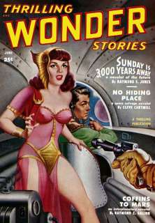 Vintage Sci Fi Poster Thrilling Wonder Stories June 25c  