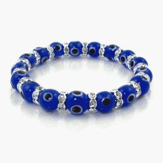   Royal Blue Evil Eye Bracelet, Big Beads by Love & Lucky: Jewelry