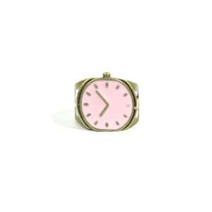  Alarm Clock Ring Size 6 Pink Watch Retro Mod Vintage Time 