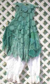 Magnolia Mermaid Sweet Sea Pearl Vintage Crochet Layering Tunic 