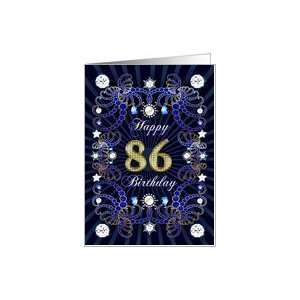  86th Birthday card, Diamonds and Jewels effect Card Toys & Games