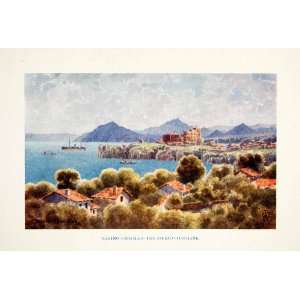  1925 Color Print Castro Uridales Bilbao Spain Coast Ocean 