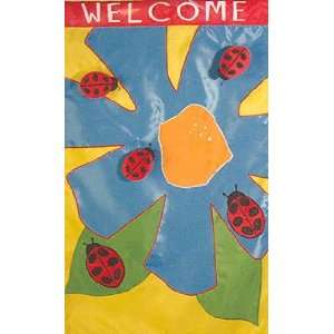  Pop Up Ladybugs Applique Flag 28x44 Patio, Lawn 